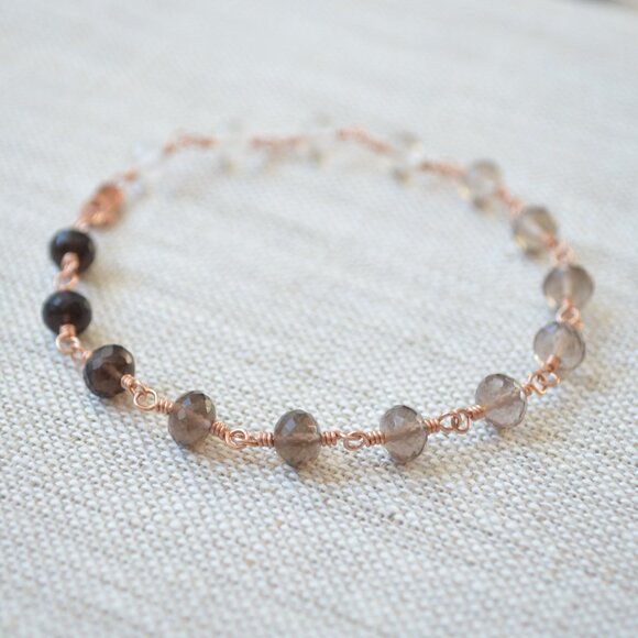Smoky Quartz Ombre Bracelet in Rose Gold - Picture 7 of 11
